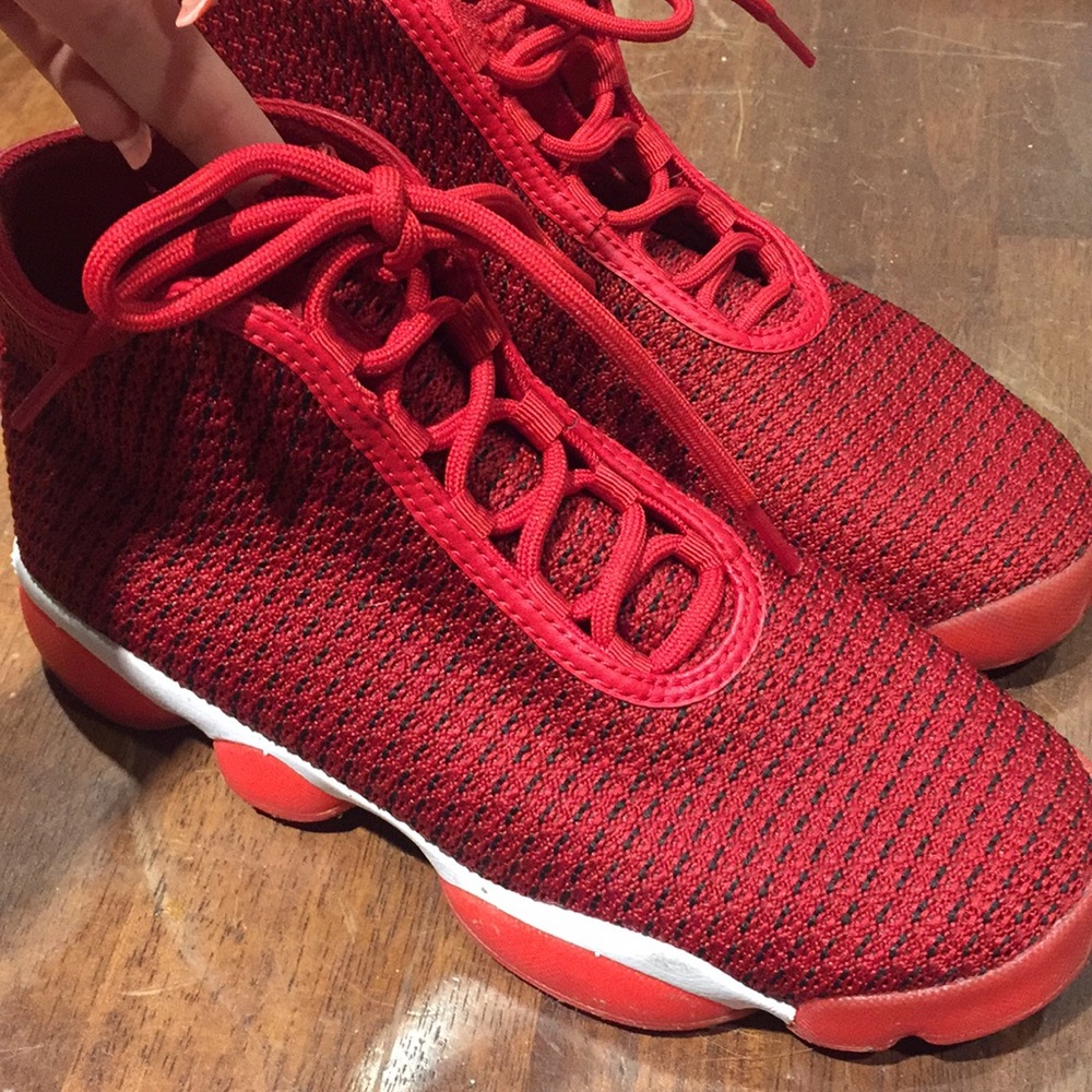 Women's black/ red/ white Jordan's